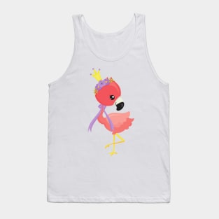 Princess Flamingo, Cute Flamingo, Flowers, Crown Tank Top